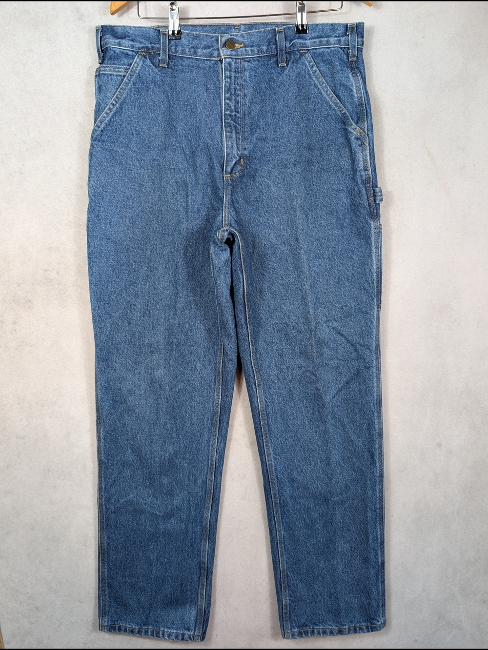 Carhartt B237 DST Carpenter Jeans Men's Size 36x34 Denim Dungaree Fit Work Pants